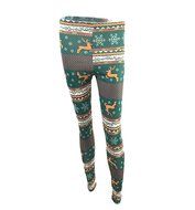 PHOTNO Women Skinny Christmas Elk Print Stretchy Pants Slim Leggings N23