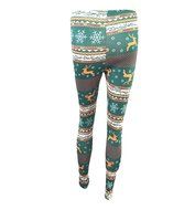 PHOTNO Women Skinny Christmas Elk Print Stretchy Pants Slim Leggings N24