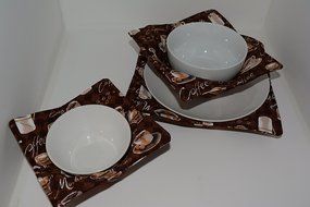 Microwave Bowl Cozies // Set of 3 // 1 Small Bowl Cozy // 1 Medium Bowl Cozy // 1 Dinner Plate Cozy // Morning... N3