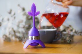 Loose Leaf Tea Infuser:- Lotus Tea Leaf Infuser with Drip Tray and Bonus Tea Timer Chart - Best for Medium Size... N4