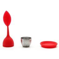 Red Silicone Tea Infuser Leaf Handle with Steel Ball N13