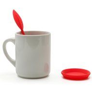 Red Silicone Tea Infuser Leaf Handle with Steel Ball N14