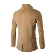 Men's Blouse,Laimeng Cotton Blend Autumn Winter Double Row Button Collar Woolen Coat Sweater Top Blouse (XXL,... N9