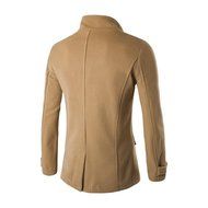 Men's Blouse,Laimeng Cotton Blend Autumn Winter Double Row Button Collar Woolen Coat Sweater Top Blouse (XXL,... N11