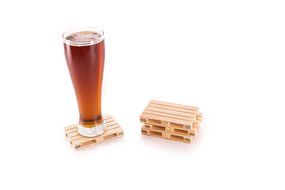 Miniature Craft Wood Pallet Coasters Set of 4 Unique Design for All Kinds of Beer Bottle Wine Glasses Drink Cans... N7