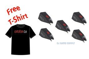 Ortofon 5 Pack of PRO S Stylus + Ortofon DJ T-shirt