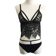 Underwear, PHOTNO Women Hollow Translucent Underwear Sheer Lace Frenum Strap Lingerie Bra Briefs N5