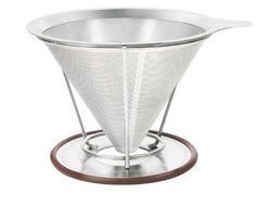 Driver Stainless Steel Coffee Filter Cone Dripper with Holder N2