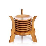 CCWY Bamboo coaster set manufacturers selling Kung-Fu tea bamboo pot mat spare parts in vertical saucer set wholesale N3