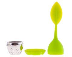 Elite Essentials Silicone Loose Leaf Tea Infuser and Drip Tray Stainless Steel Strainer N4