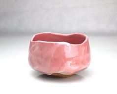 Pink Shino Ceremony Tea Bowl | Ryu Mei | Japan | 16oz |Chawan | 47119 | Orange | Shinoyaki | N3