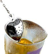 Light Weight Heart Shape Stainless Mini Tea Infuser Spoon Strainer Steeper Handle Tool (Chain.) N5