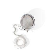 Imm Living Anchors Aweigh Tea Infuser-Lifesaver, 0.4 x 2.7 x 2 inches, White Ceramic with Steel Ball and Chain...