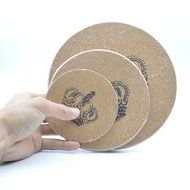 GXHUANG Quality Pot Pan Holloware boiler Cork Trivets, Set of 3, Round,7 1/2, 5 3/4, 3 9/10 inch, Crown Design N7