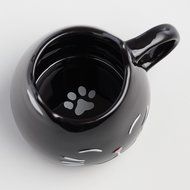 Cat Coffee Mug and Happy Cat Tea Bag Rest Holder - Large 17 Oz (Black) N8