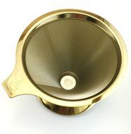 Qahwa Cup Gold Pour Over Coffee Dripper - Titanium Coated Stainless Steel Reusable Paperless Coffee Filter – Single... N7