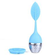 zhijiang 3 Colors Food-grade Silicone Leaf Tea Ball Tea Bag Filter Creative Stainless Steel Insulation Tea Infuser N8