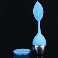 zhijiang 3 Colors Food-grade Silicone Leaf Tea Ball Tea Bag Filter Creative Stainless Steel Insulation Tea Infuser N9