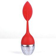 zhijiang 3 Colors Food-grade Silicone Leaf Tea Ball Tea Bag Filter Creative Stainless Steel Insulation Tea Infuser N10