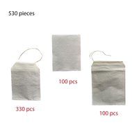 WELLSKEY Tea Filter Bags Set 530 pcs (Tea Filter Bags Paper White With Single String 330 pcs, Tea Filter Bags... N4