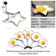 Jason&Aerobic Fried Egg Mold Stainless Steel 5 Patterns Pacakage of 5 N6