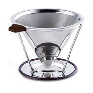 Paperless Pour Over Coffee Dripper by Possiave - Permanent Reusable Stainless Steel Durable Cone Coffee Filter... N14