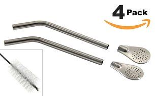 Steelution: Bombilla Filter Straw for Yerba Mate, Loose Tea, with Easy-clean Filter and Straw CleanerShips in... N9