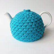 Crochet Tea Pot Cozy Turquoise N2
