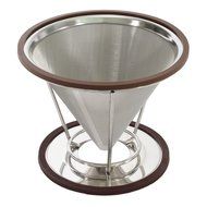 Koonan Stainless Steel Portable Coffee Filter Rack,Spring type coffee frilter rack(Filter rack(1-4cups)-D) N16
