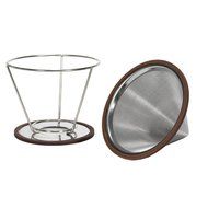 Koonan Stainless Steel Portable Coffee Filter Rack,Spring type coffee frilter rack(Filter rack(1-4cups)-D) N17