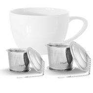 iNeibo Premium Stainless Steel Infuser Filter Strainer for Single Cup or Mug of Loose Leaf Tea, Set of 2 (2-pack) N5