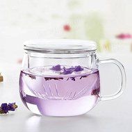 Saver 320ml Heat Resistant Transparent Glass Cup Tea Cup With Lid Infuser Filter N2