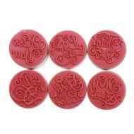 6pcs/lot 3x2.2cm Greeting Round Wooden Rubber Stamp(Miss you/For you/Thank you/Love/My Friend/Good Luck) (letter... N5