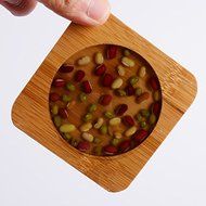 CCWY New bamboo coaster solid wood Tea Cup saucers hand-painted ceramic Kung Fu tea ceremony accessories N4
