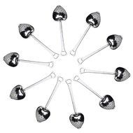 Tea Filter Long Grip Stainless Steel Mesh Heart Shaped Tea Strainer Spoon, Set of 10 Tea Infuser Spoon N4