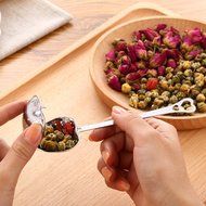 Tea Filter Long Grip Stainless Steel Mesh Heart Shaped Tea Strainer Spoon, Set of 10 Tea Infuser Spoon N5