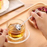 Tea Filter Long Grip Stainless Steel Mesh Heart Shaped Tea Strainer Spoon, Set of 10 Tea Infuser Spoon N6