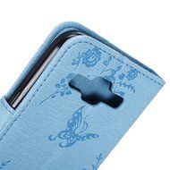 Galaxy Grand Prime Wallet Case,PHEZEN Serect Garden Butterfly Flower Inlaid Shiny Glitter Diamond Pu Leather Flip... N6