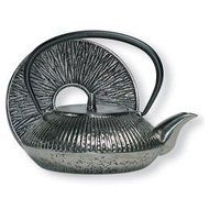 Silver Metal Cast Iron Teapot with Trivet, 20 Oz Capacity N2