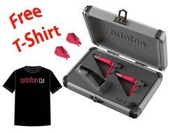 Ortofon Concorde Scratch Twin Pack + 2 Extra Scratch Stylus + Ortofon DJ T-shirt