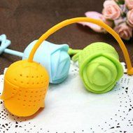 1Pc Silicone Rose Design Tea Leaf Strainer Herb Spice Infuser Teacup Teapot Cup Filter Random Color N4
