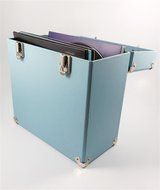 SW-B18 12 Inch Retro Vintage leather LP Vinyl Record Carry Case (Turquoise) N13