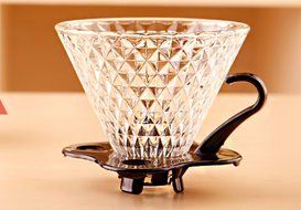 YOUWO V06 Glass Coffee Dripper, Black N3
