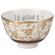 Japanese Matcha Bowl Gold Clematis Kutani Yaki(ware) N2