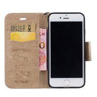 iPhone 7 Case, iPhone 7 Wallet Case,PHEZEN Beauty Flower Girl Cat Design PU Leather Wallet Case Stand Flip Case... N77