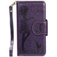 iPhone 7 Case, iPhone 7 Wallet Case,PHEZEN Beauty Flower Girl Cat Design PU Leather Wallet Case Stand Flip Case... N79