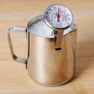 12-Ounce Commercial Grade Stainless Steel Milk Pitcher for Espresso Machines, Coffee, Latte & Frothing Milk Cup... N7