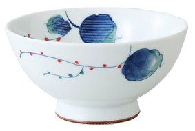 Saikai Pottery Blue Persicaria filiformis Japanese Bowl for rice LL size 70901 from Japan
