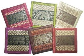 Chic Nature Reed Elephant Collection 6-piece Handmade Coaster Set, Assorted Color (Brown #3) N24