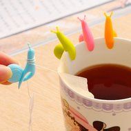 WGNA 6 pcs Cute Party Snail Shape Silicone Tea Bag Random Color N4